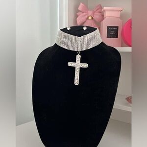 Cross pendent necklace and earrings
